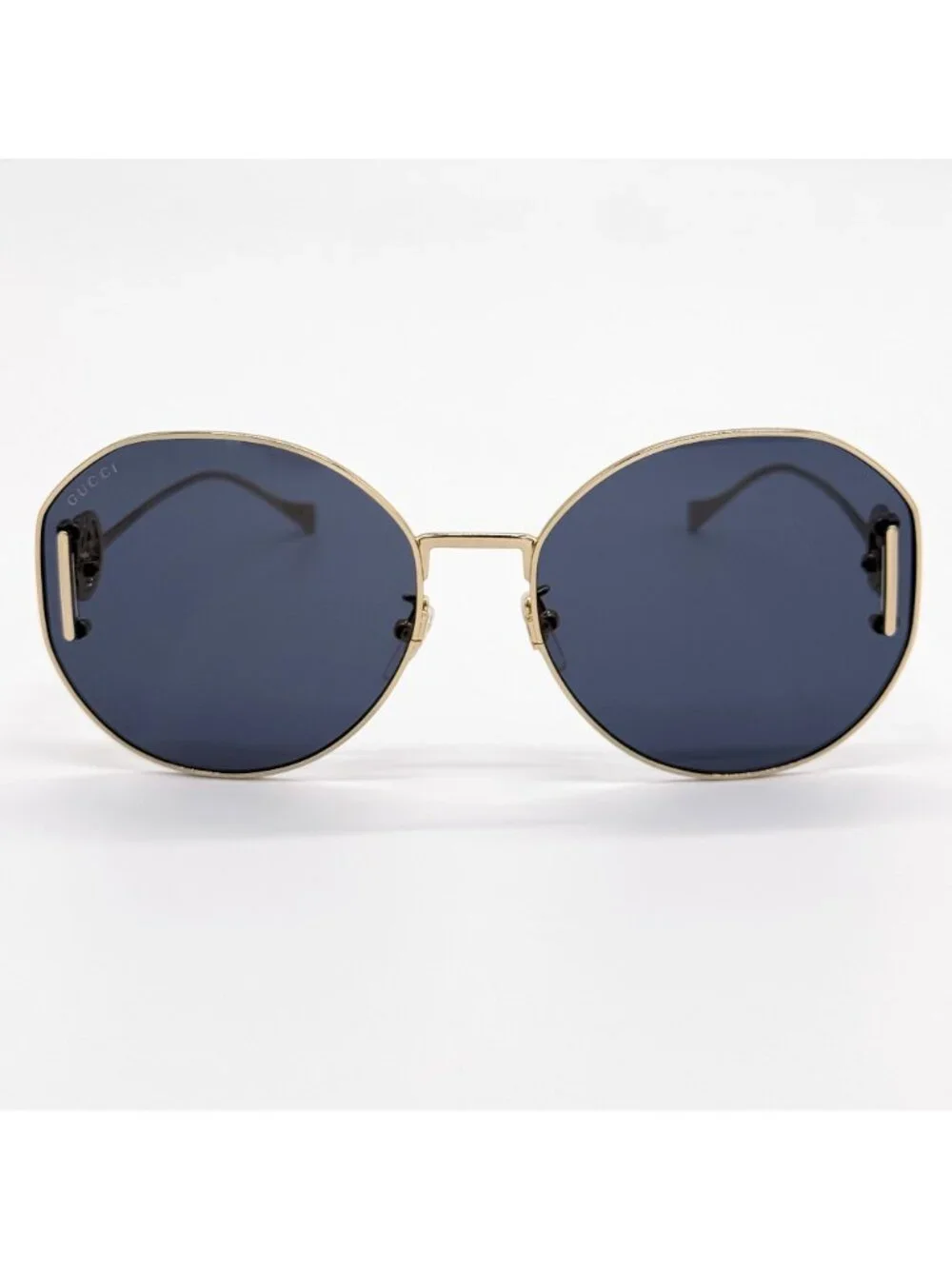 New Gucci Gold Gray Round Women Sunglasses GG1206SA 002